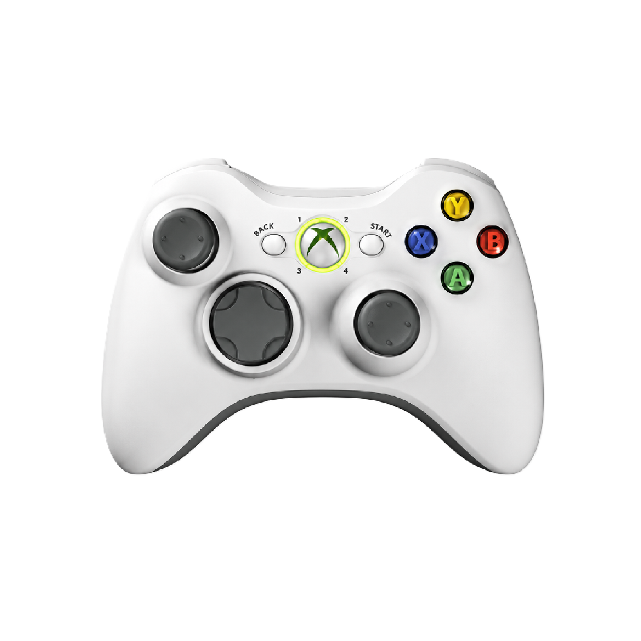 Xbox 360 Official Genuine Wireless Controller (White) – New Thumbsticks