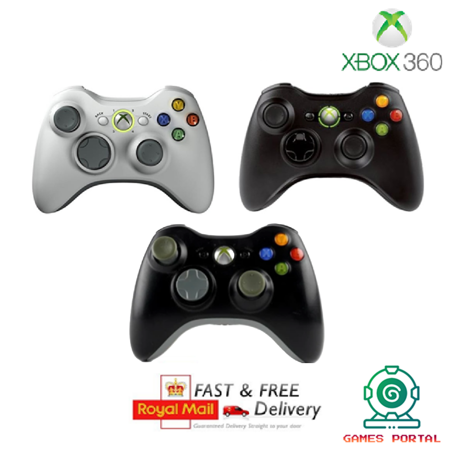 Xbox 360 Official Genuine Microsoft Wireless Controller - New Thumbsticks