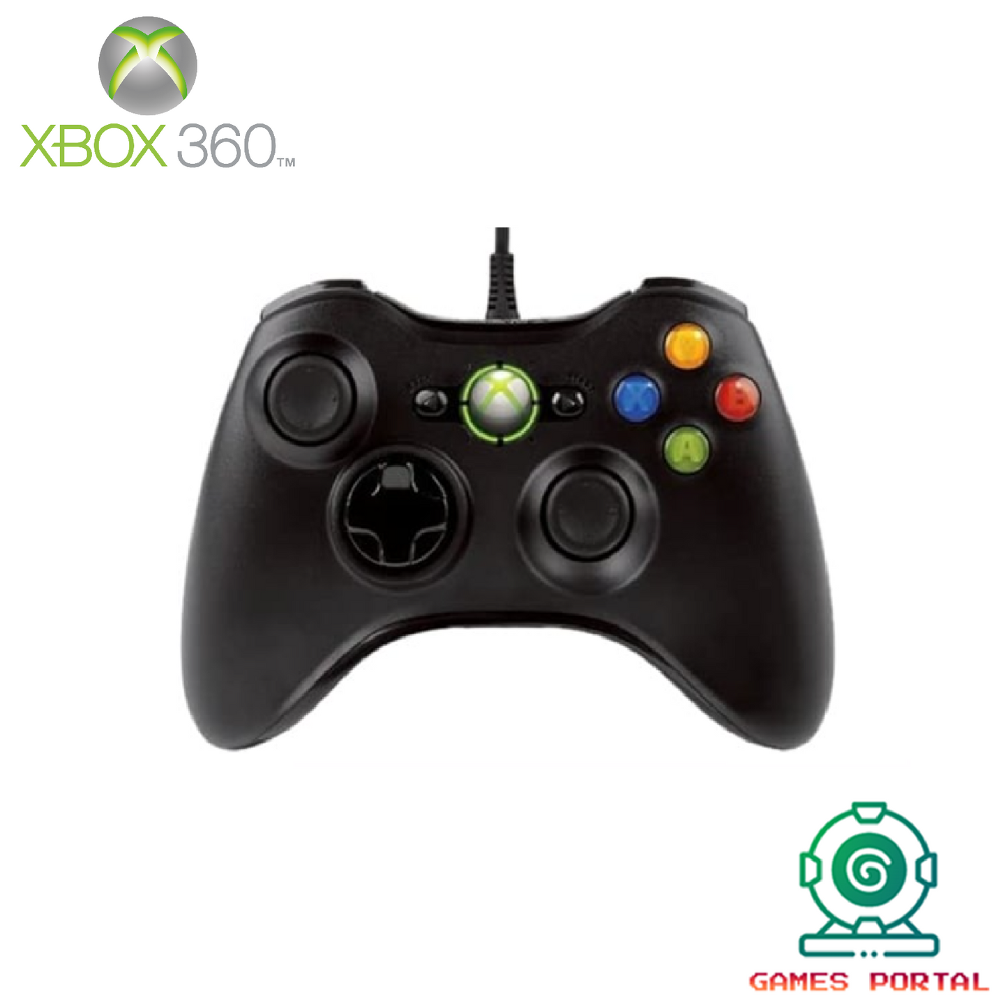 Xbox 360 Official Genuine Microsoft Controller - Wired - New Thumbsticks