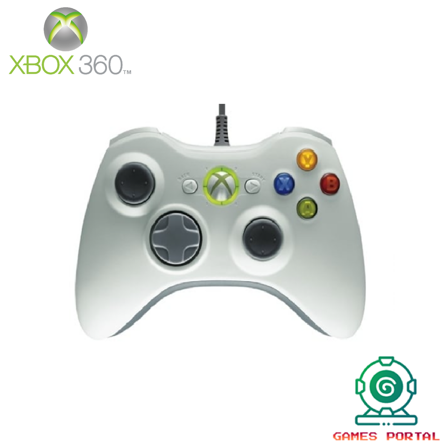 Xbox 360 Official Genuine Microsoft Controller - Wired - New Thumbsticks