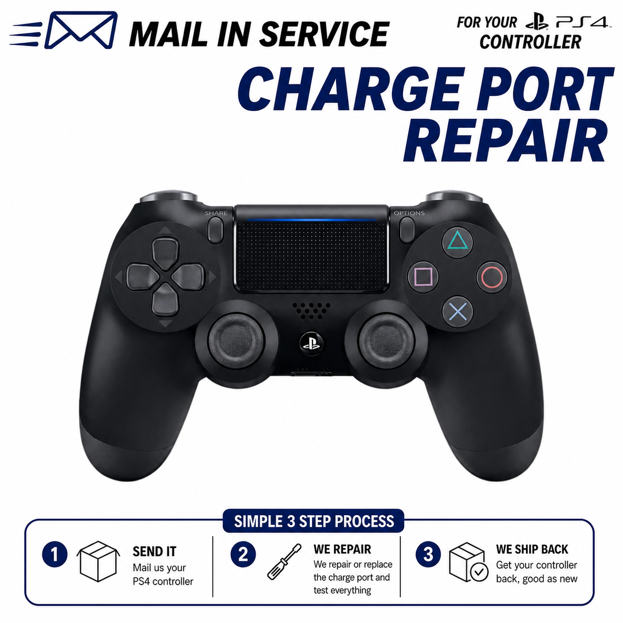 PS4 Controller Repair Service - Charge Port Replacement