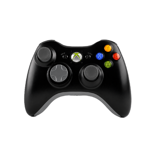 Xbox 360 Official Genuine Wireless Controller (Black/Grey) – New Thumbsticks