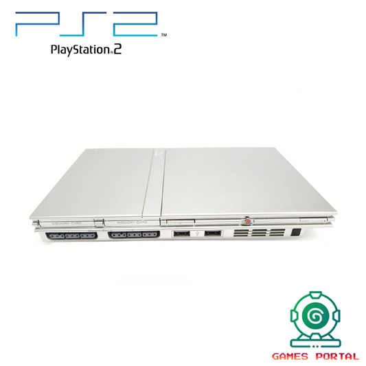 PlayStation 2 / PS2 Console Only Slim Silver - New Battery - Fully Working