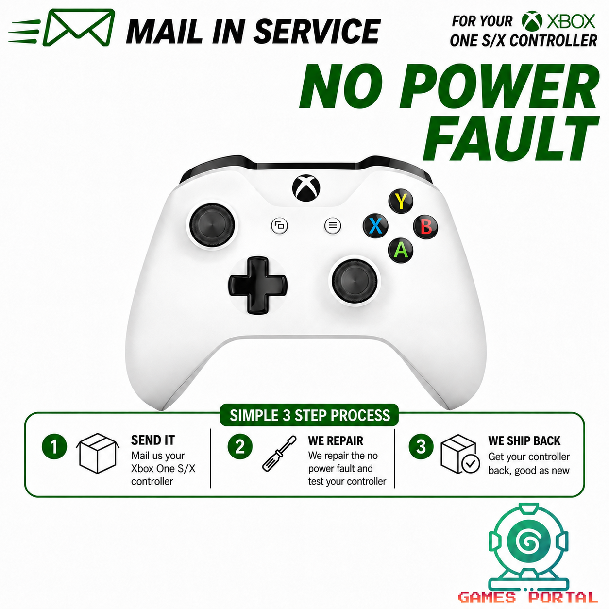 Xbox One S Controller (1708) Repair Service - No Power / Turns off
